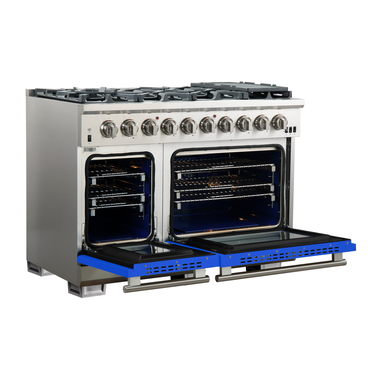 Gas-Range_FFSGS6260-48BLU_angle-open-blue-door_2025-10-17