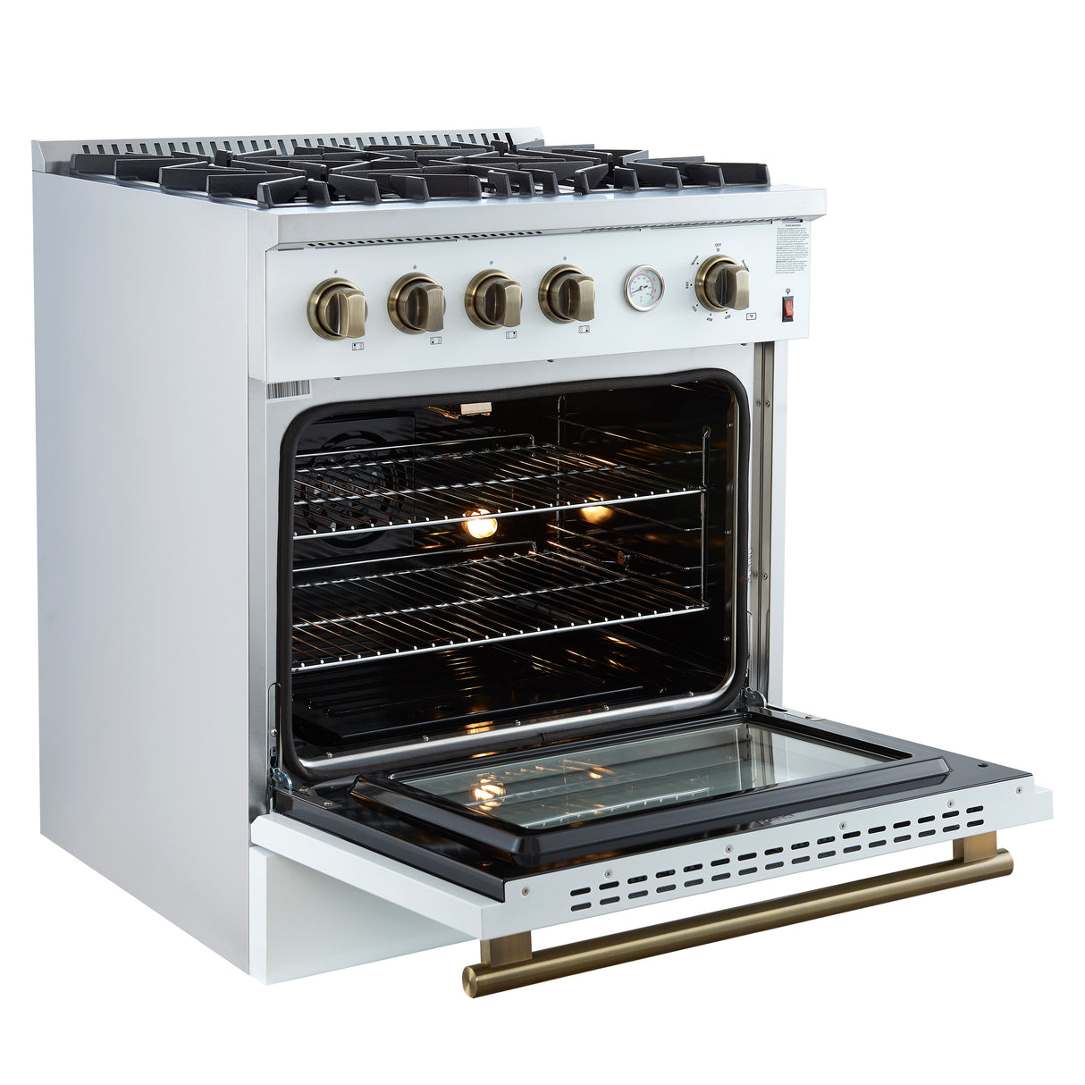 Gas_Range_FFSGS6277-30WHT_V1_Left_Angle_Door_Open_Knobs_2024-12-19
