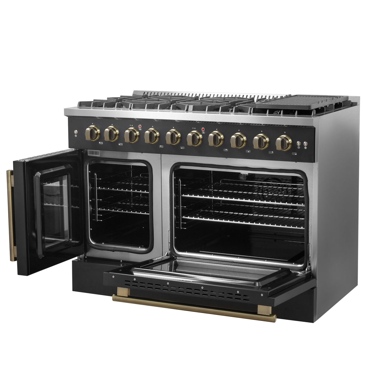 Gas_Range_FFSGS6444-48BLK_V1_Right_Angle_Door_Open_2024-12-02