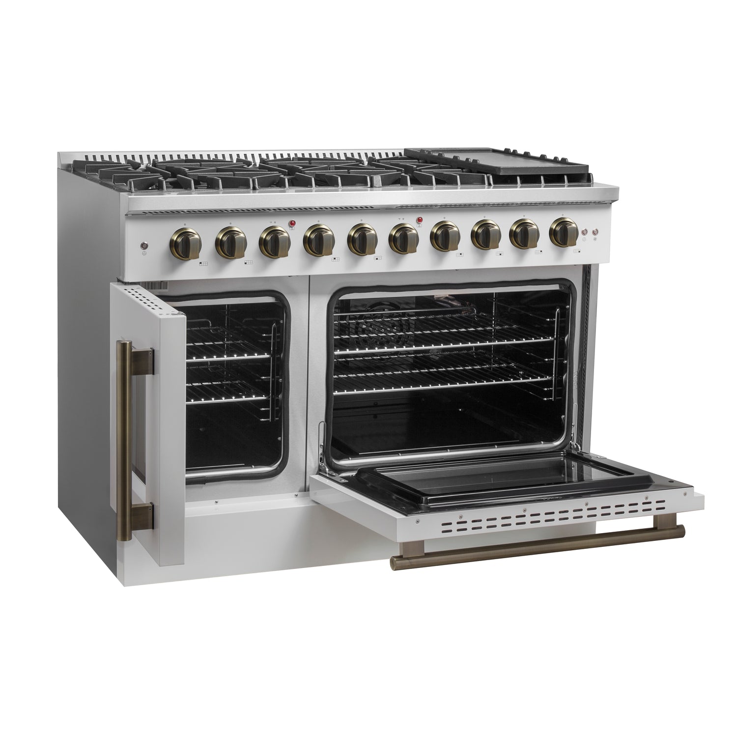 Gas_Range_FFSGS6444-48WHT_V1_Left_Angle_Door_Open_2024-12-06