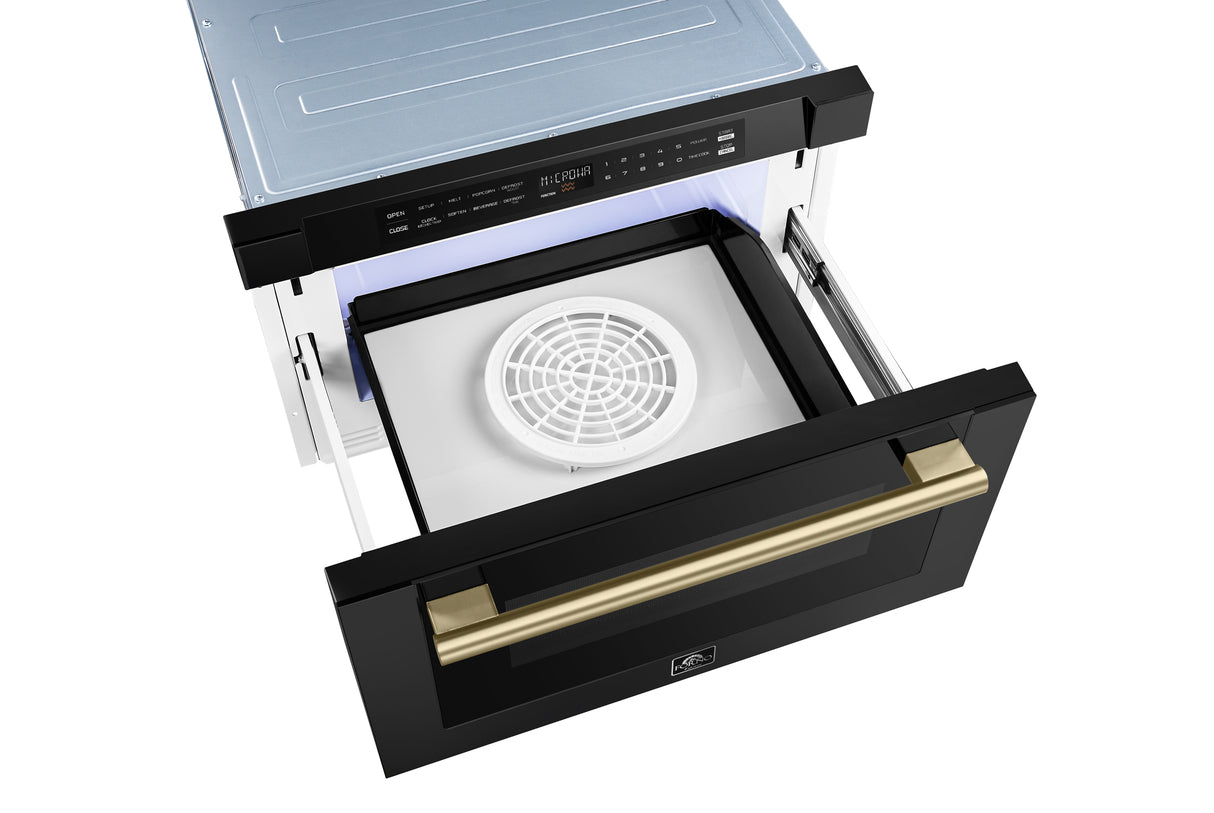 Microwave_FMWDR3000-24BLK_2024-08_Inside_Door_Open_Antique_Brass_V1