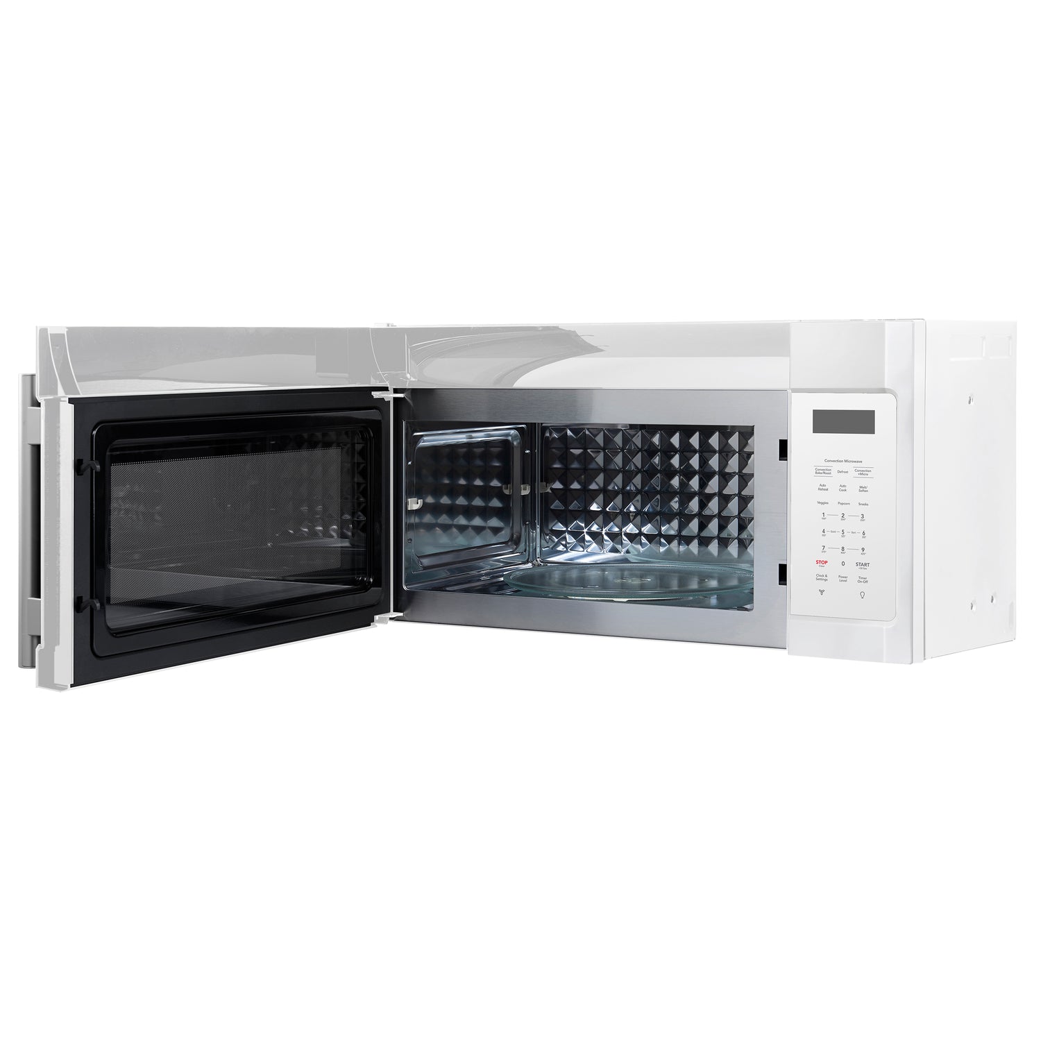 OTR_Microwave_FOTR3038-30WHT_V1_Stainless_Handle_Angle_Right_Door_Open_2025-01-16