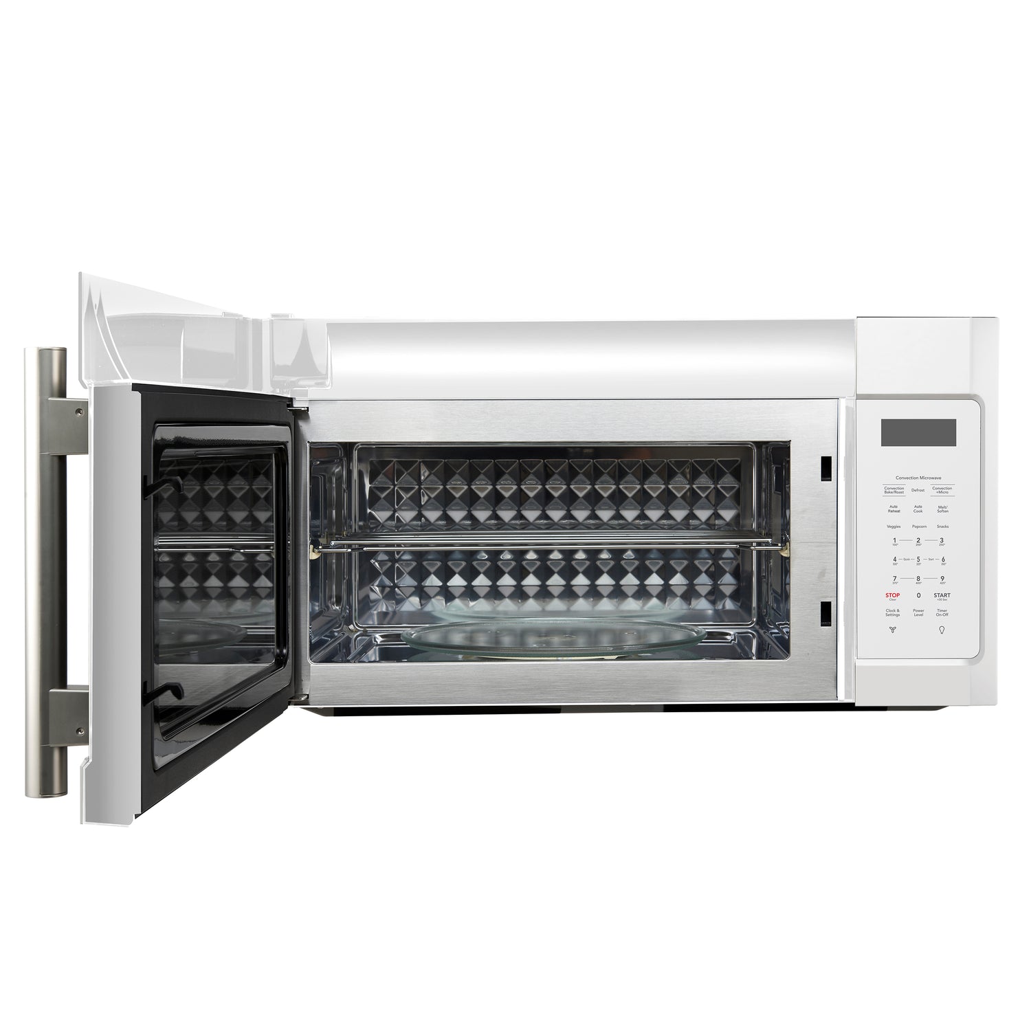 OTR_Microwave_FOTR3038-30WHT_V1_Stainless_Handle_Front_Door_Open_2025-01-16