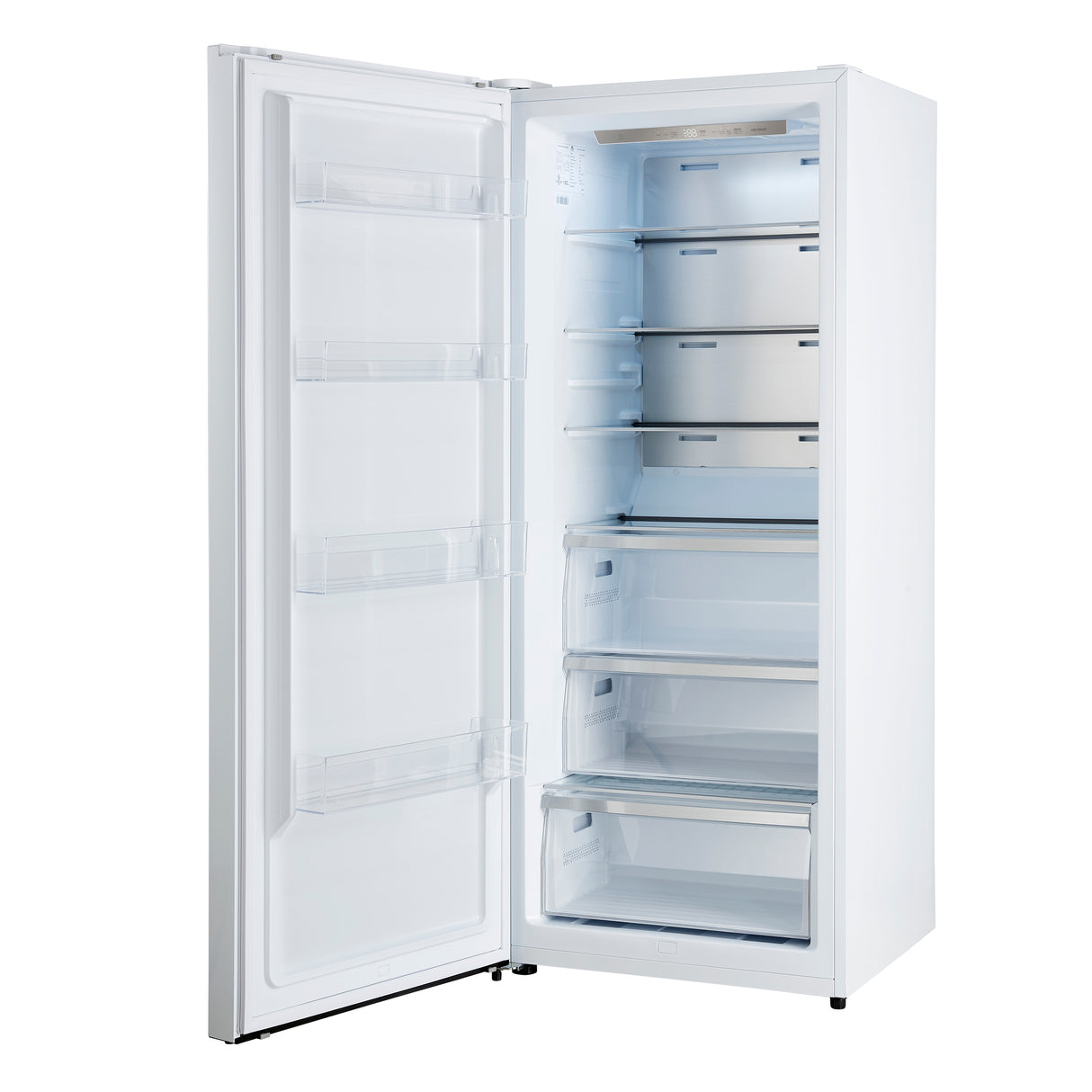 Refrigerator_FFFFD1722-28WHT-LS_FFFFD1722-32LSG-WHT_FFFFD1722-32LMG-WHT_FFFFD1722-60MG-WHT_V1_9_Left_Angle_Door_Open_23-04-2025