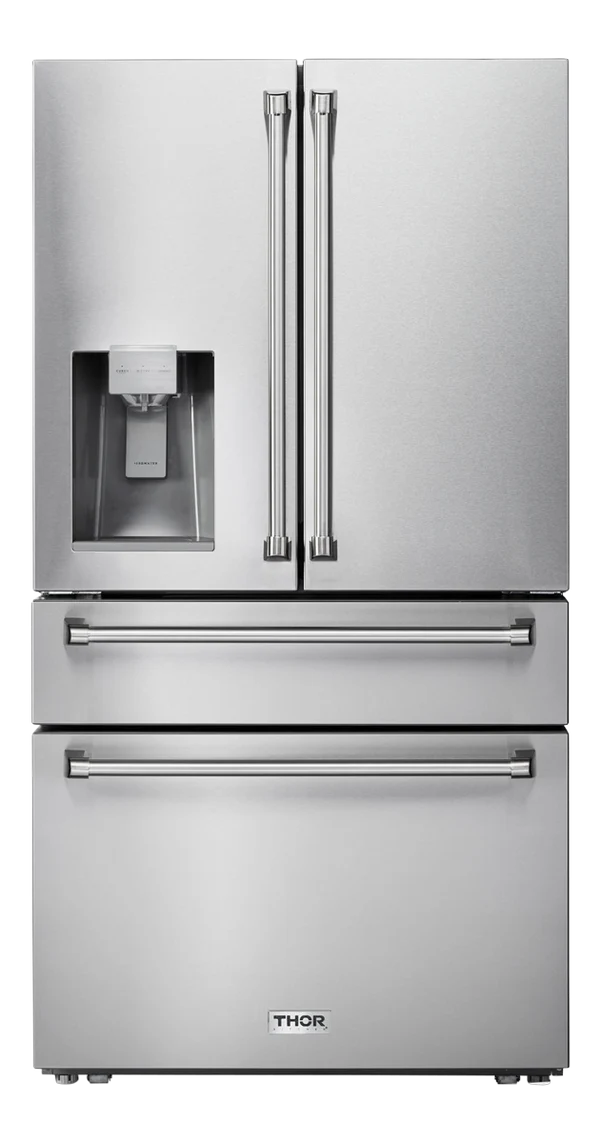 36 Inch Professional French Door Refrigerator with Ice and Water Dispenser