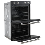 Wall-Oven_FBOEL1324-30BLK_Left-Angle-Opened-SS_2025-2025-07-30