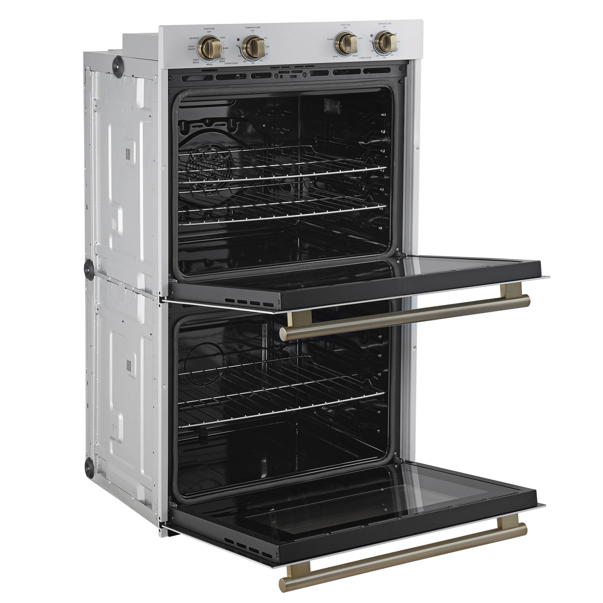 Wall-Oven_FBOEL1324-30WHT_Left-Angle-Opened_2025-07-30