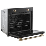 Wall-Oven_FBOEL1370-30BLK_Left-Angle-Opened_2025-07-30