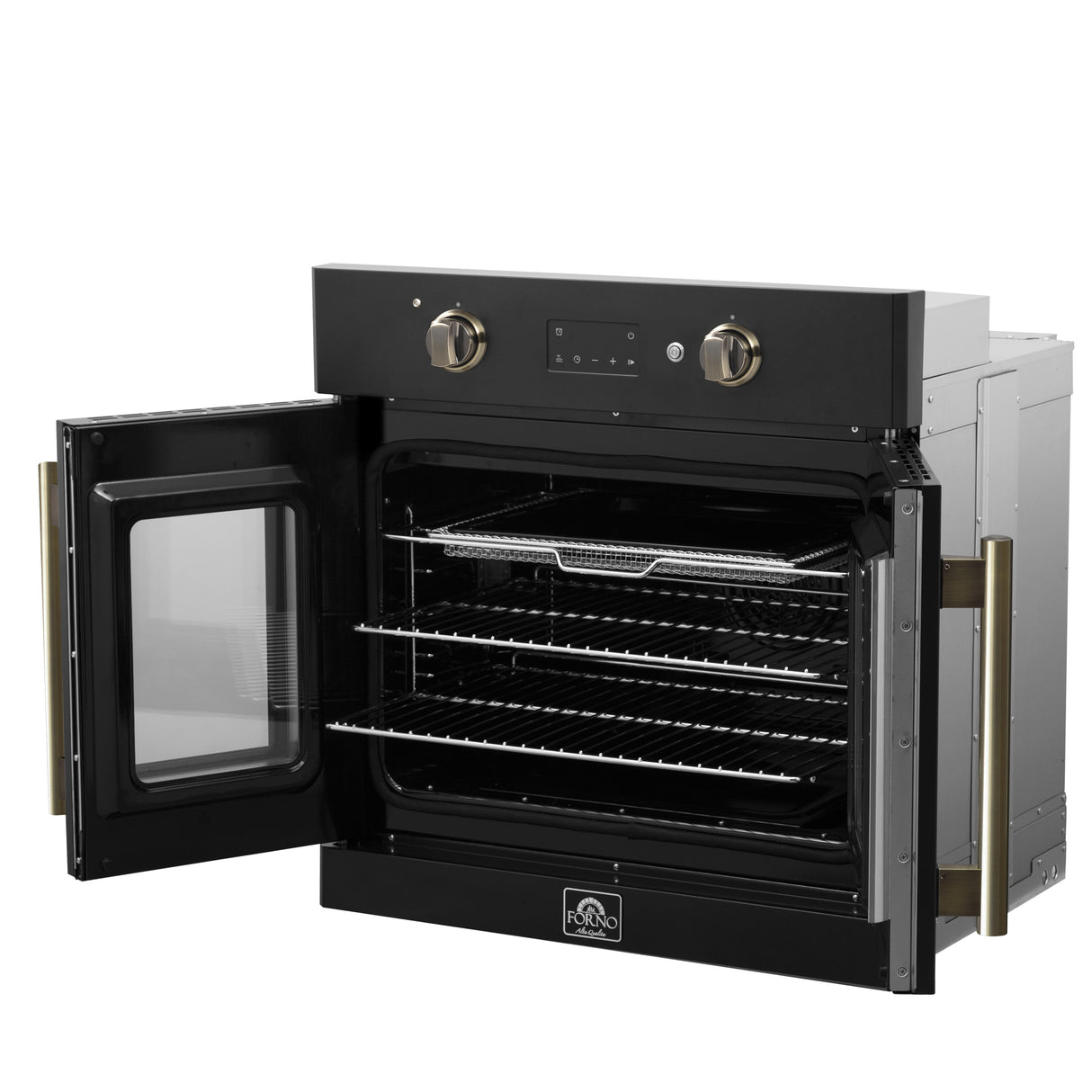Wall_Oven_FBOEL1333-30BLK_V1_7_Right_Angle_Door_Open_2025-02-14