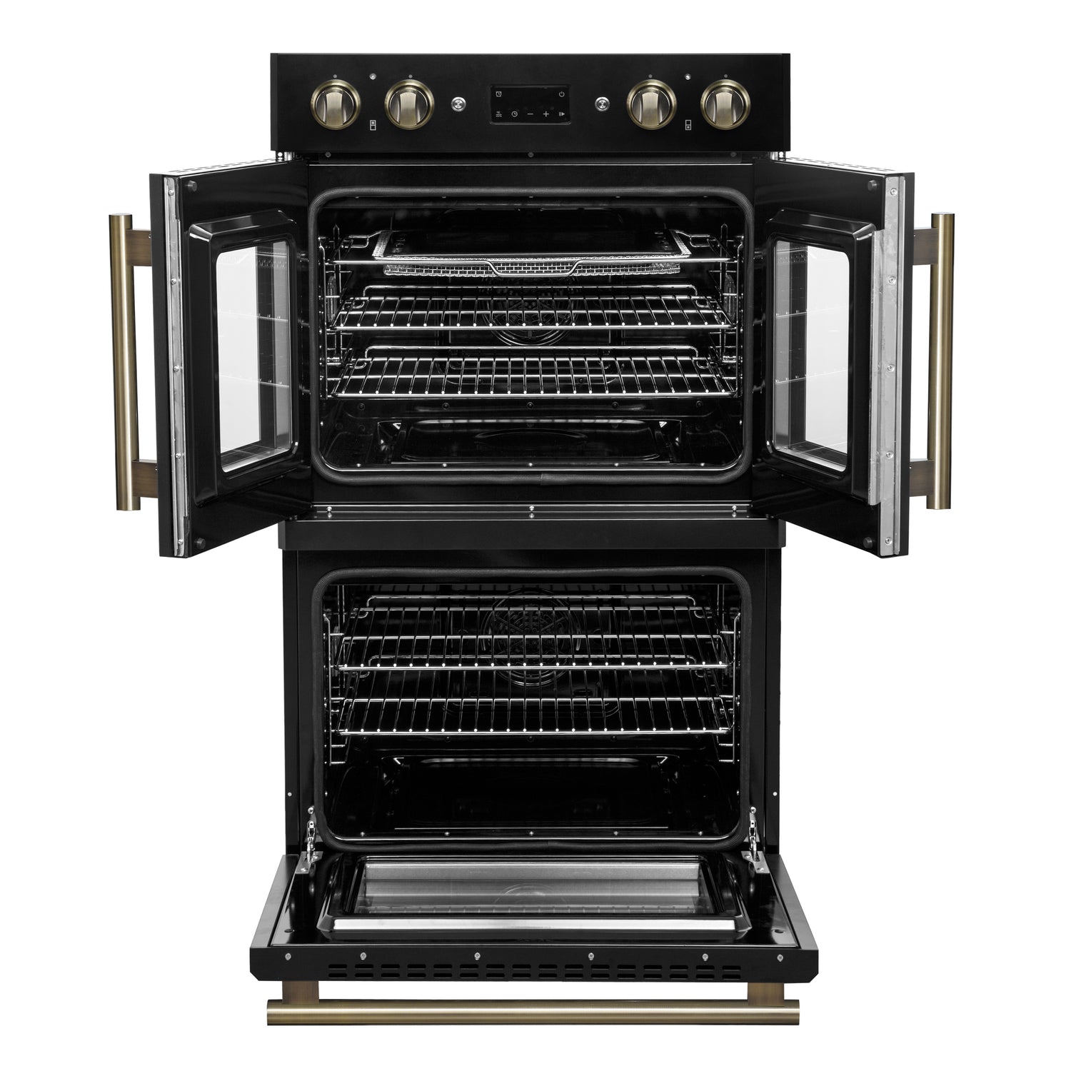 Wall_Oven_FBOEL1340-30BLK_V1_2_Front_Door_Open_2025-02-13