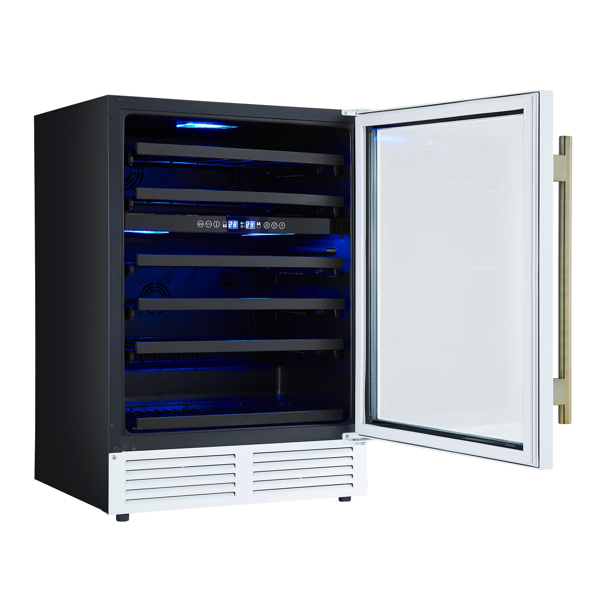 Wine-cooler_FWCDR6634-24WHT_Left-Angle_door-opened_2025-05-27