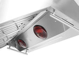 integrated warming rack